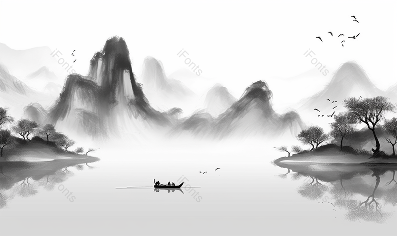 中国风水墨地形古诗词插图绘画,插画/手绘图,插画/手绘图库,插画/手绘图下载,插画/手绘